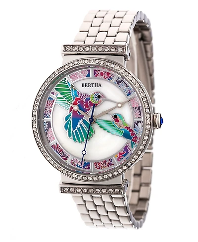 Bertha Quartz Emily Collection Silver Stainless Steel Watch 37Mm