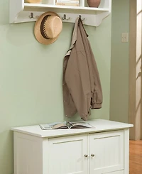 Shaker Cottage Storage Coat Hook with Cabinet Bench Set
