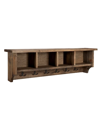 Modesto 48" Wood Entryway Wall Coat Hooks with Storage Cubbies