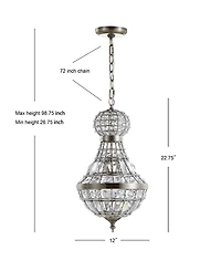 Jonathan Y Regina 12" Crystal,Metal Empire Led Chandelier