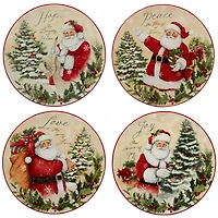 Certified International Holiday Wishes 4-Pc. Dessert Plate asst.