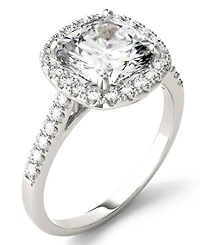 Moissanite Cushion Halo Ring (2-7/8 ct. tw. Diamond Equivalent) 14k White Gold