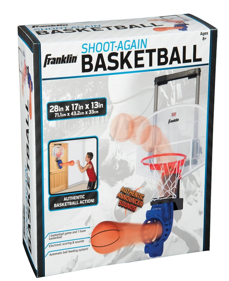 Franklin Sports Shoot Again Basketball Set, Electronic scoring & Timer