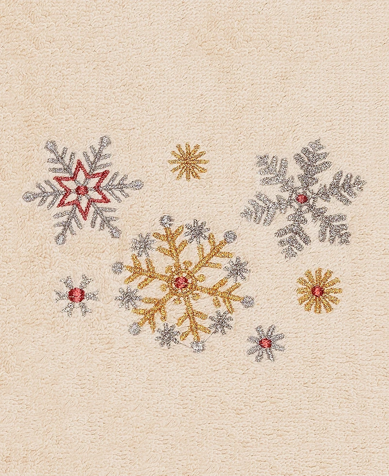 Linum Home Christmas Snowfall 100% Turkish Cotton Hand Towel