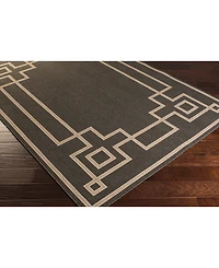 Livabliss Alfresco Alf-9630 Black 8'9" Round Area Rug, Indoor/Outdoor