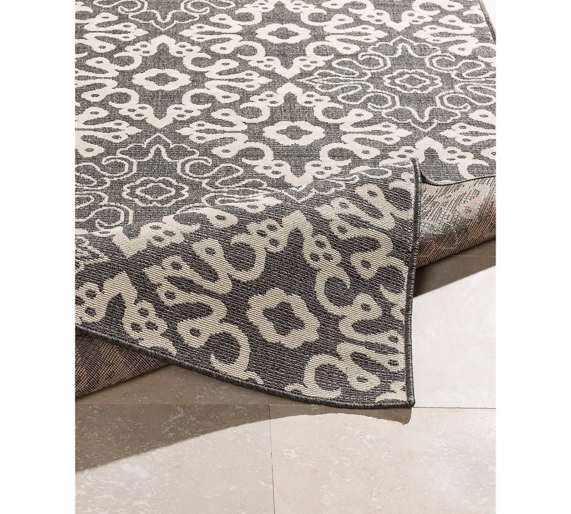 Livabliss Alfresco Alf-9637 Black 7'6" x 10'9" Area Rug, Indoor/Outdoor