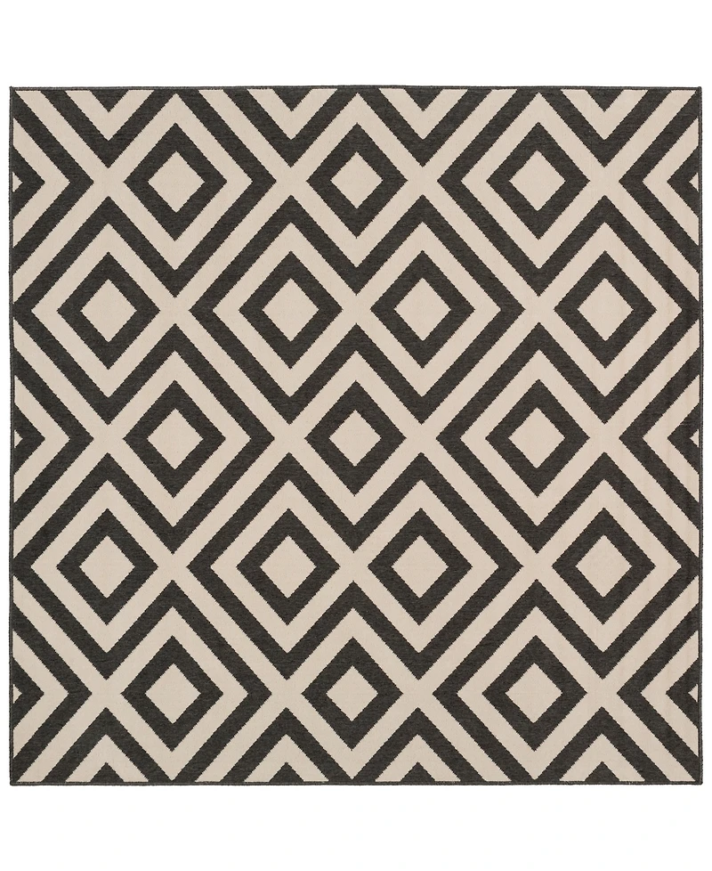 Livabliss Alfresco Alf-9639 Black 8'9" Square Area Rug, Indoor/Outdoor