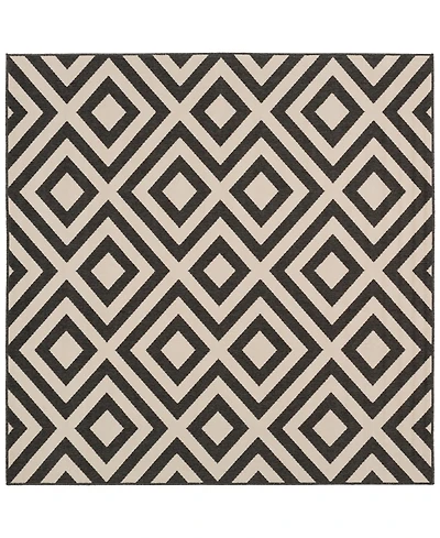 Livabliss Alfresco Alf-9639 Black 8'9" Square Area Rug, Indoor/Outdoor