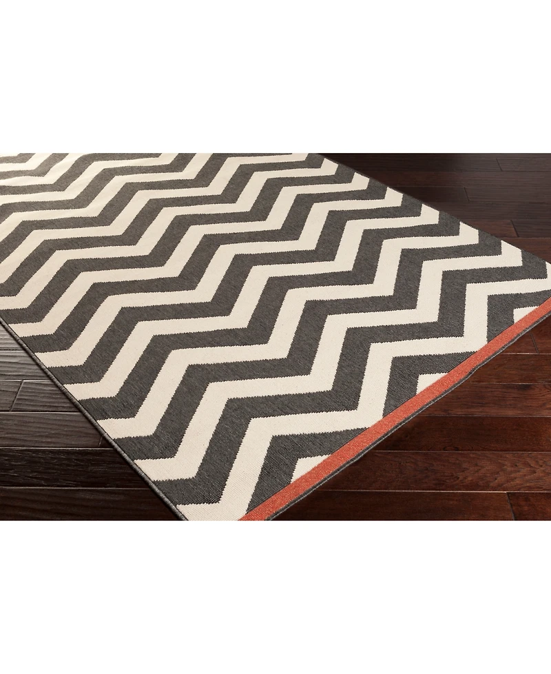 Closeout! Livabliss Alfresco Alf-9646 Black 8'9" Square Area Rug, Indoor/Outdoor