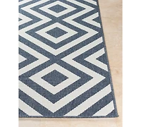 Livabliss Alfresco Alf-9657 Charcoal 2'3" x 11'9" Runner Area Rug, Indoor/Outdoor