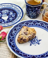 Euro Ceramica Blue Garden 16 Pc. Dinnerware Set, Service for 4