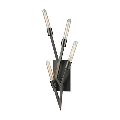 Freeform 4 Light Wall Sconce in Aged Black Nickel