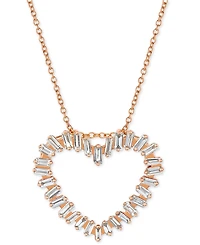 Le Vian Vanilla Diamond Baguette Heart 20" Pendant Necklace (5/8 ct. t.w.) in 14k Rose Gold