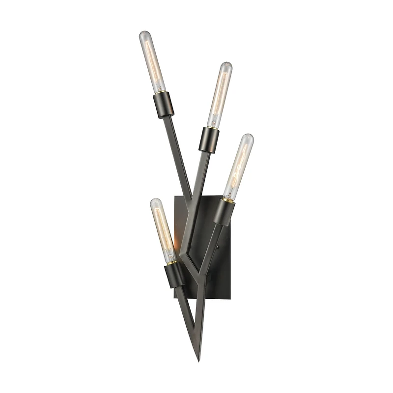 Freeform 4 Light Wall Sconce in Aged Black Nickel