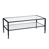 Brookford Metal and Glass Rectangular Open Shelf Cocktail Table