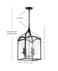 Jonathan Y Ruth 4-Light Lantern Metal, Glass Led Pendant