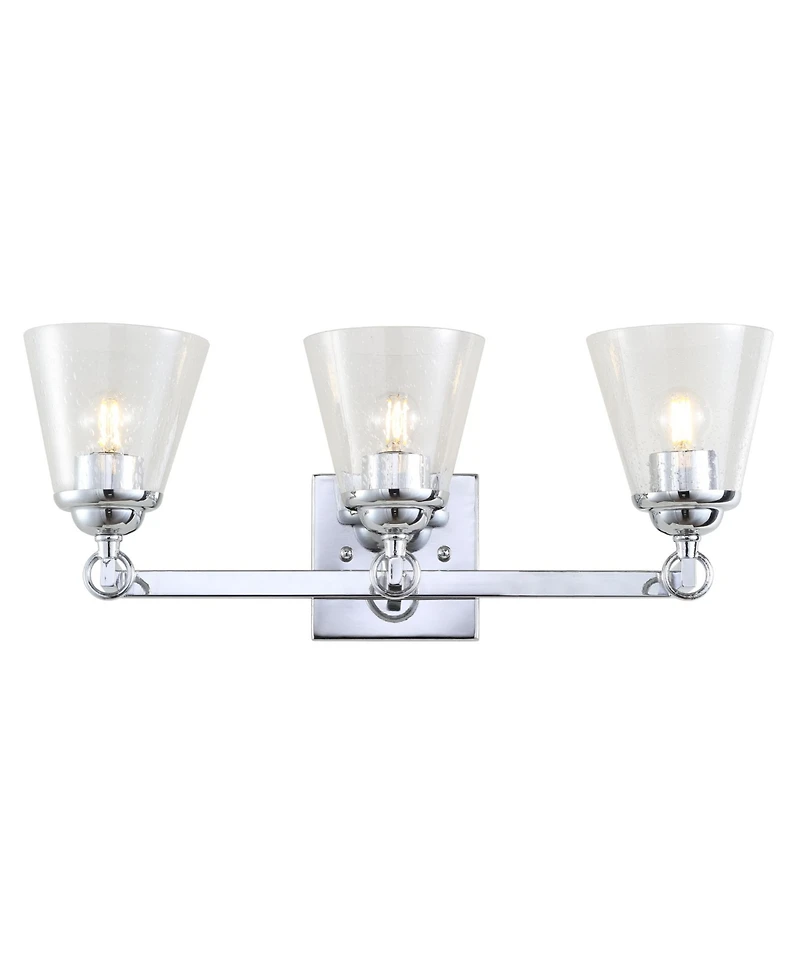 Jonathan Y Marion 3-Light Hurricane Metal, Glass Vanity Light