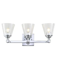 Jonathan Y Marion 3-Light Hurricane Metal, Glass Vanity Light