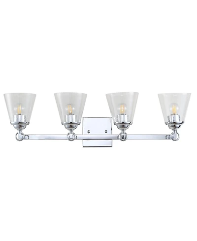 Jonathan Y Marion 4-Light Hurricane Metal, Glass Vanity Light
