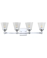 Jonathan Y Marion 4-Light Hurricane Metal, Glass Vanity Light