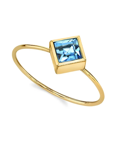 2028 14K Gold-tone Diamond Shaped Crystal Ring