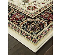 Closeout! Oriental Weavers Kashan 108X Ivory/Black 2'3" x 7'6" Runner Area Rug