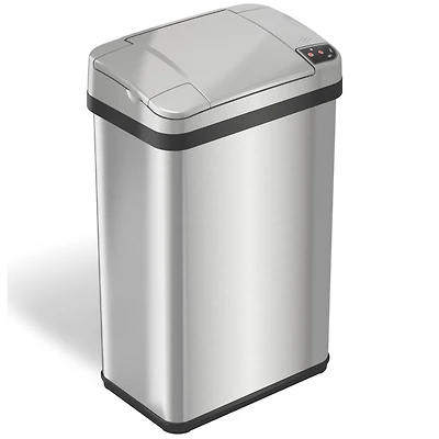 4 Gallon / 16 Liter Stainless Steel Sensor Bathroom Trash Can with Odor Filter