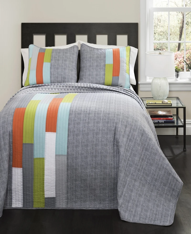 Lush Decor Shelly Stripe 3-Pc. Quilt Set, King