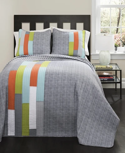 Lush Decor Shelly Stripe 3-Pc. Quilt Set, King