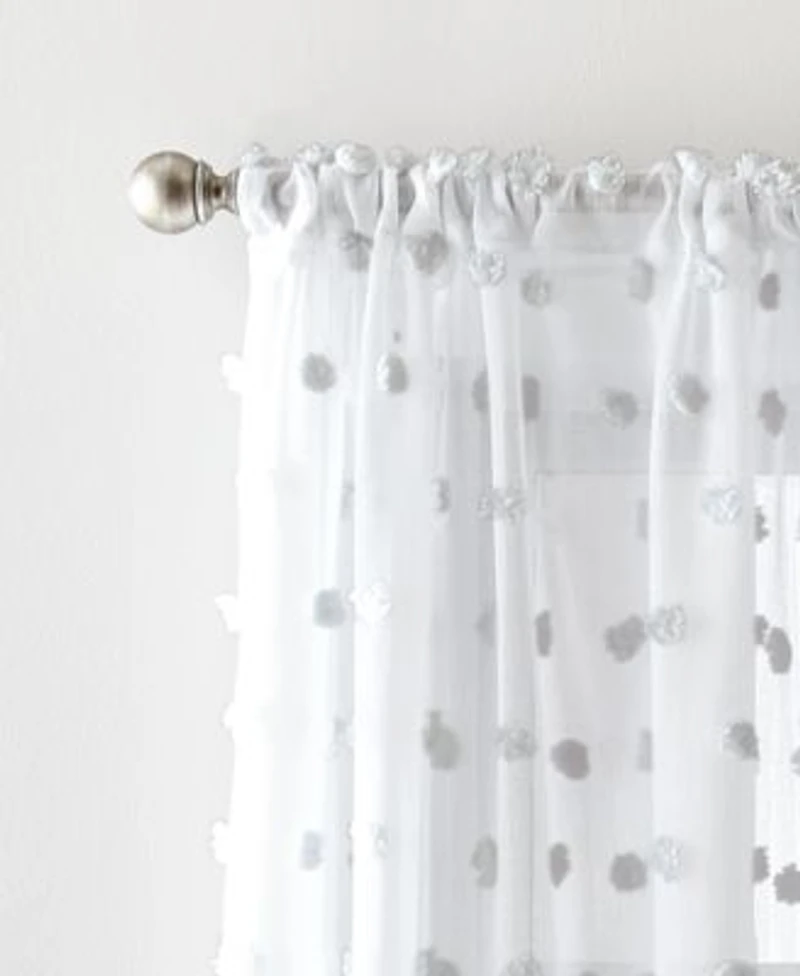 Dkny Ella Pompom Dot Sheer Curtain Set