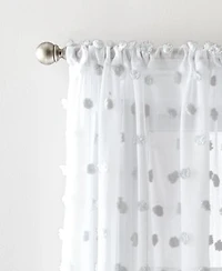 Dkny Ella Pompom Dot Sheer Curtain Set