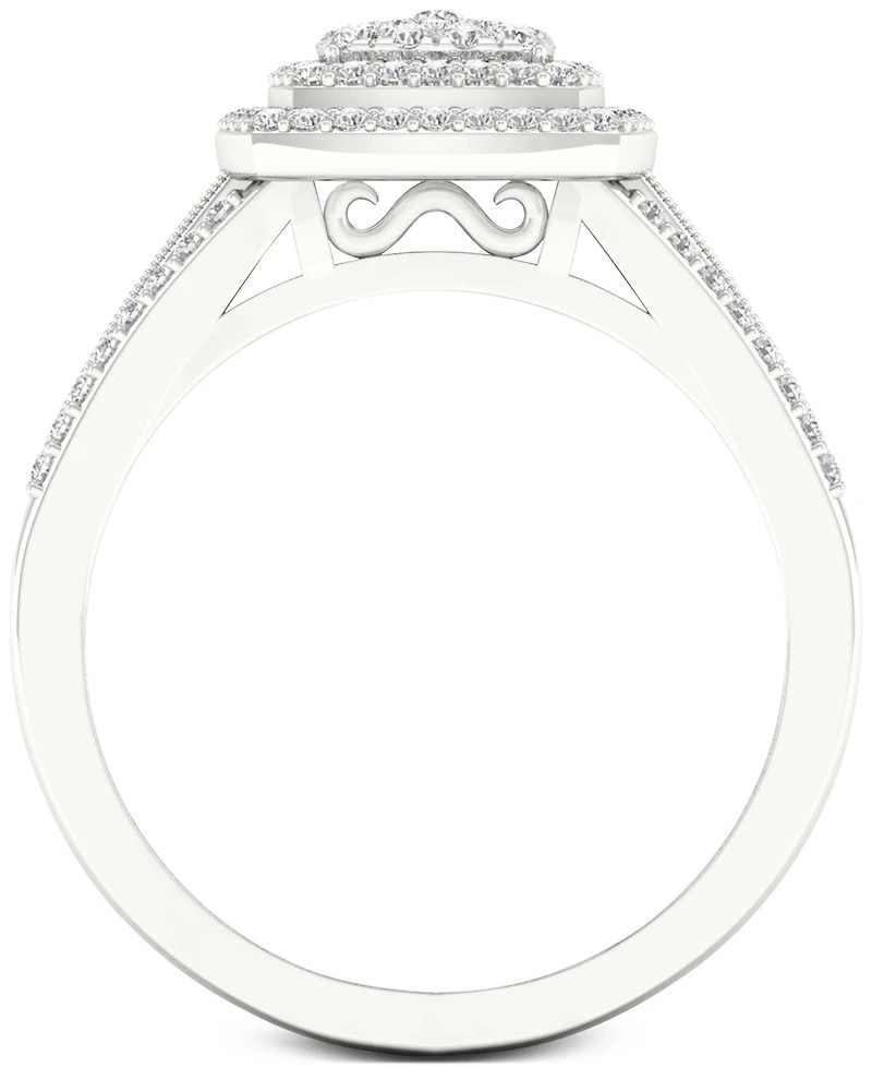 Diamond Cluster Ring (1/2 ct. t.w.) Sterling Silver