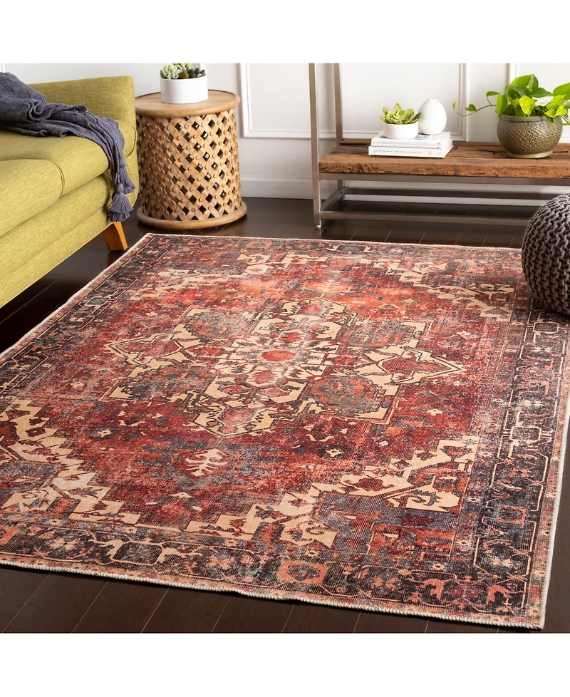 Livabliss Amelie Aml-2308 Rust Machine-Washable 5'3" x 7'3" Area Rug