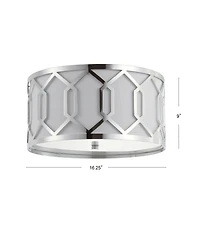 Jonathan Y Hex 3-Light Metal Led Flush Mount