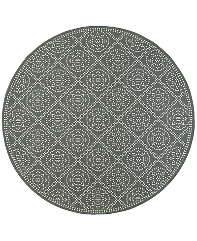 Oriental Weavers Marina 3969L Gray/Ivory 7'10" Indoor/Outdoor Round Area Rug