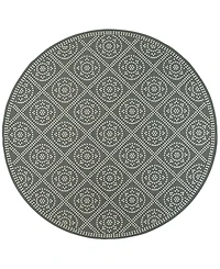 Oriental Weavers Marina 3969L Gray/Ivory 7'10" Indoor/Outdoor Round Area Rug
