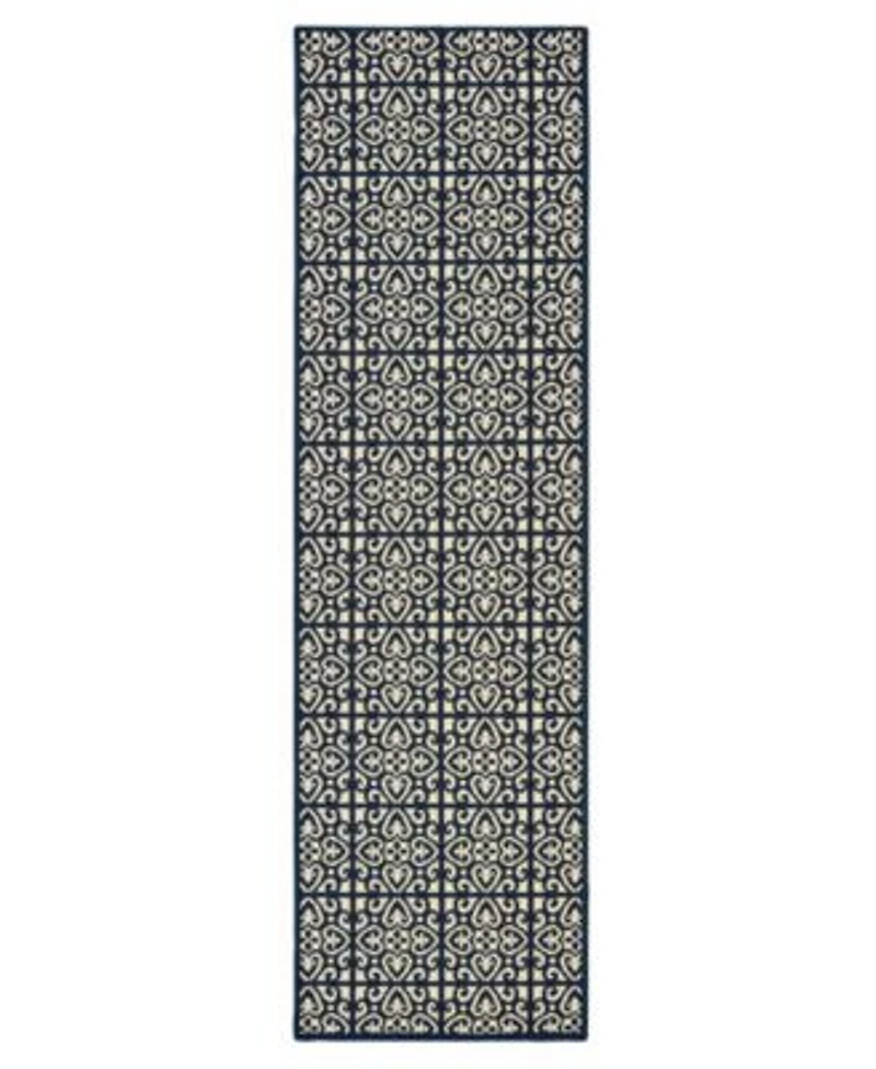Oriental Weavers Marina 5927b Ivory Navy Indoor Outdoor Rug