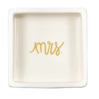 Coton Colors by Laura Johnson Mr. and Mrs. Square Trinket Bowl Set/2