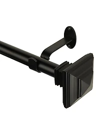 Florence Adjustable 48"-86" Curtain Rod With Stacked Square Finials