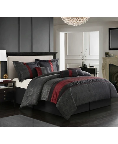 Stratford Park Corell Black 7-Pc. Comforter Set, Queen