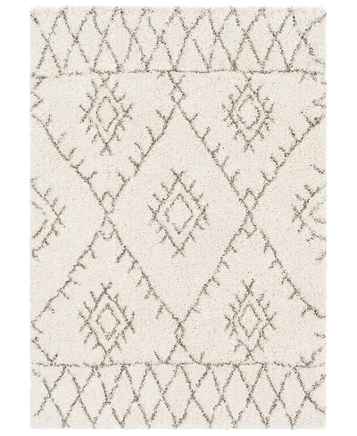 Livabliss Serengeti Shag Sgt-2301 White 6'7" x 9'6" Area Rug
