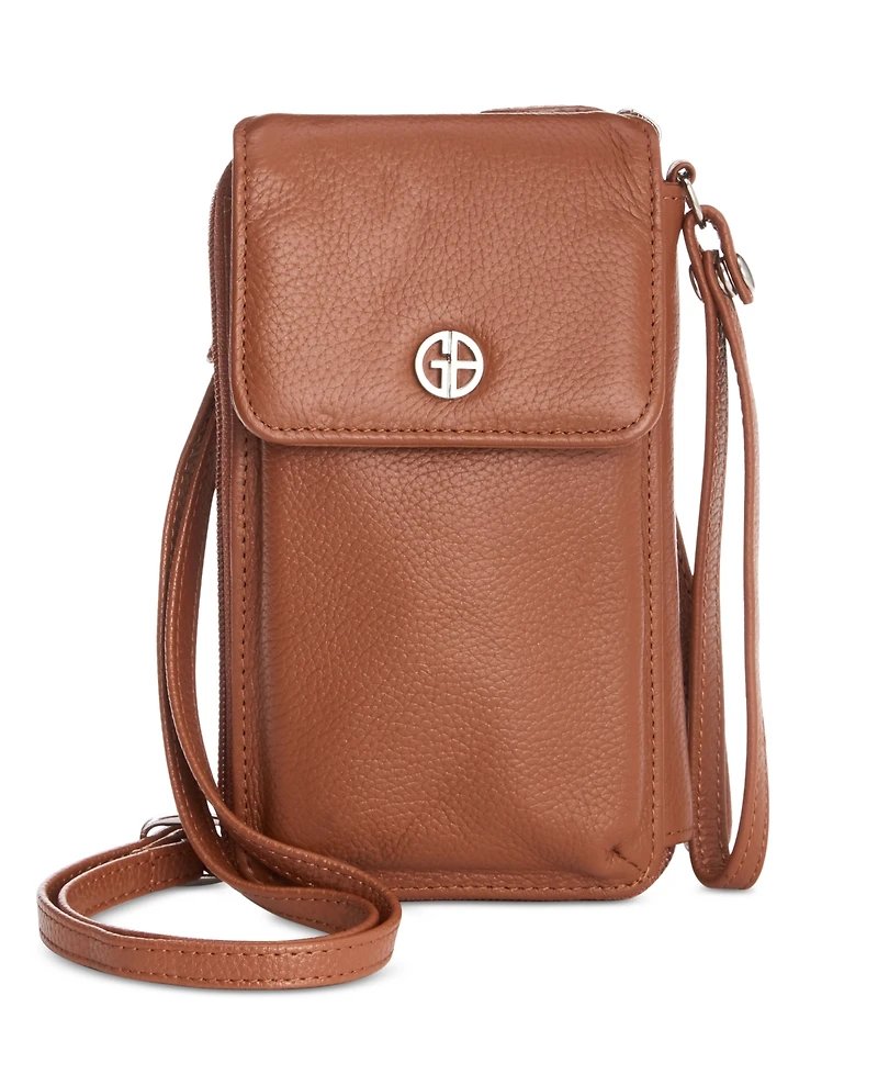 Giani Bernini Softy Leather Tech Crossbody Wallet, Created for Macy's