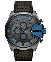 Diesel Men's Chronograph Mega Chief Gray Nylon Strap Watch 51mm