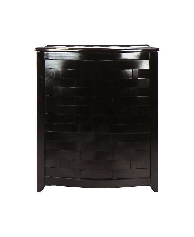 Oceanstar Bowed Front Veneer Laundry Wood Hamper with Interior Bag
