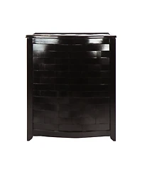 Oceanstar Bowed Front Veneer Laundry Wood Hamper with Interior Bag