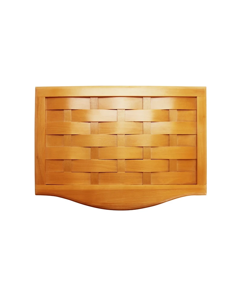 Oceanstar Natural Finished Bowed Front Veneer Laundry Wood Hamper with Interior Bag