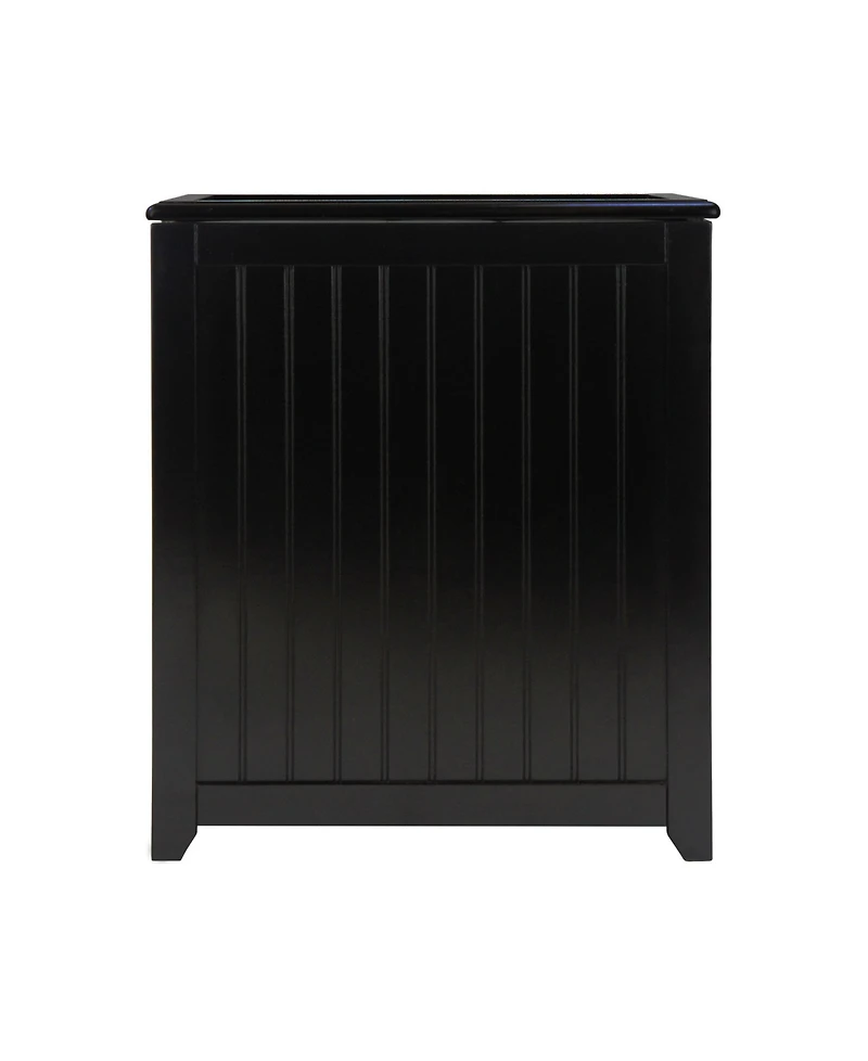 Oceanstar Natural Finished Rectangular Veneer Laundry Wood Hamper with Interior Bag