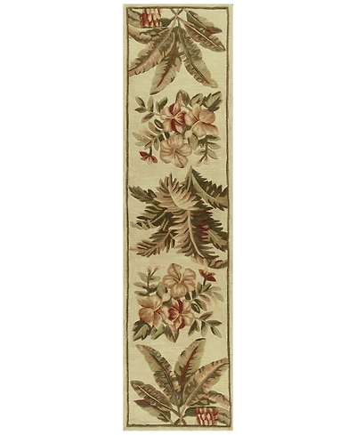 Kas Sparta Tropical Oasis 3133 Ivory 2'6" x 10' Runner Area Rug