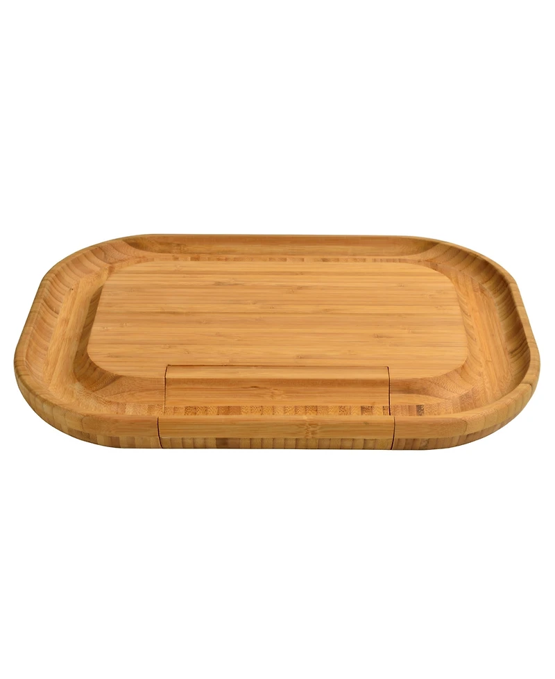 Picnic at Ascot Malvern Deluxe Bamboo Cheese Board with Cracker Rim and 4 Tools