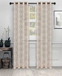 Superior Quatrefoil Modern Geometric Window Curtain Panel Set with Grommet Header, 52 X 63